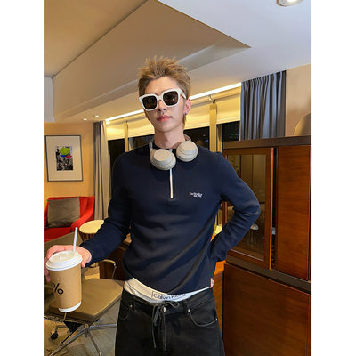 ESC MAN STUDIO/自制 拉链圆领针织毛衣长袖T恤上衣 26春季新品