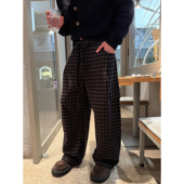 MAN CHIC风宽松格子直筒裤 STUDIO ESC 自制 秋冬新品 阔腿休闲裤