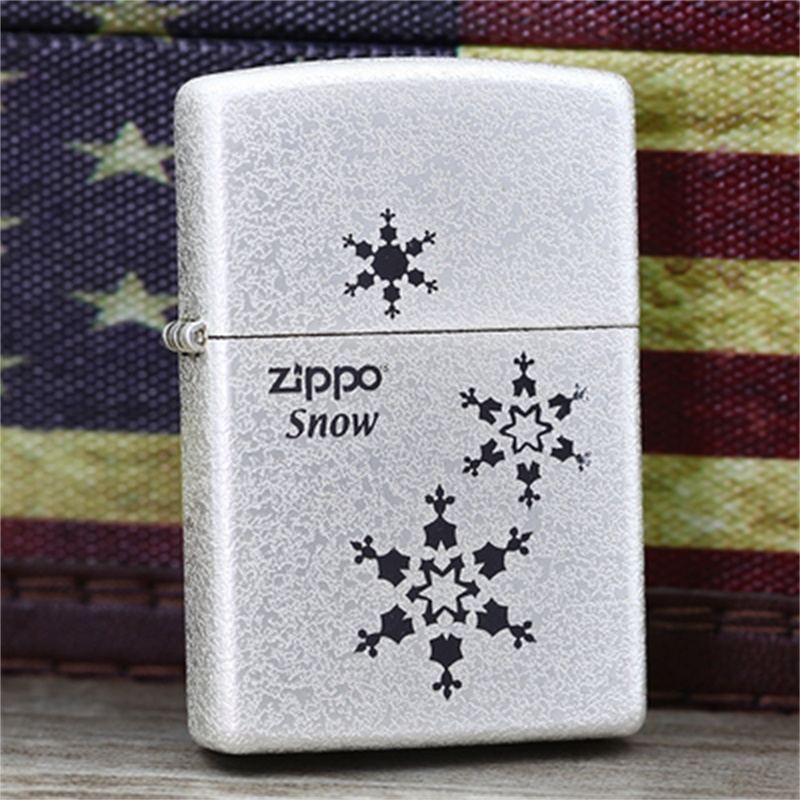 原裝正品zippo打火機正版鍍銀一三五朵雪花男士ZPPO限量定制刻字