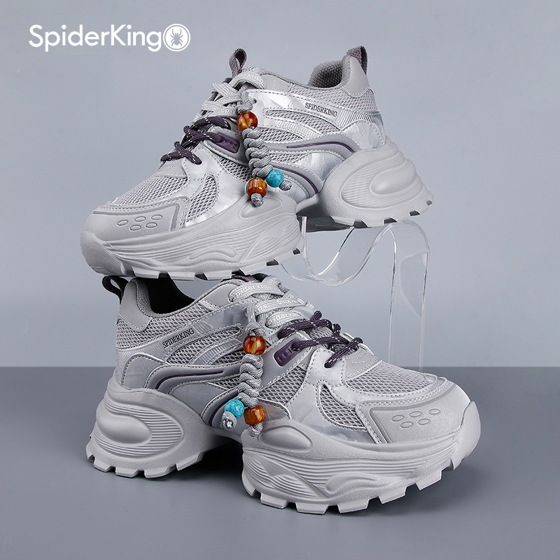 蜘蛛王厚底老爹鞋女2026春季新款运动鞋内增高女鞋2V97H020P30