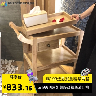 轻奢新中式美容院专用三层仪器架美容实木小推车清仓