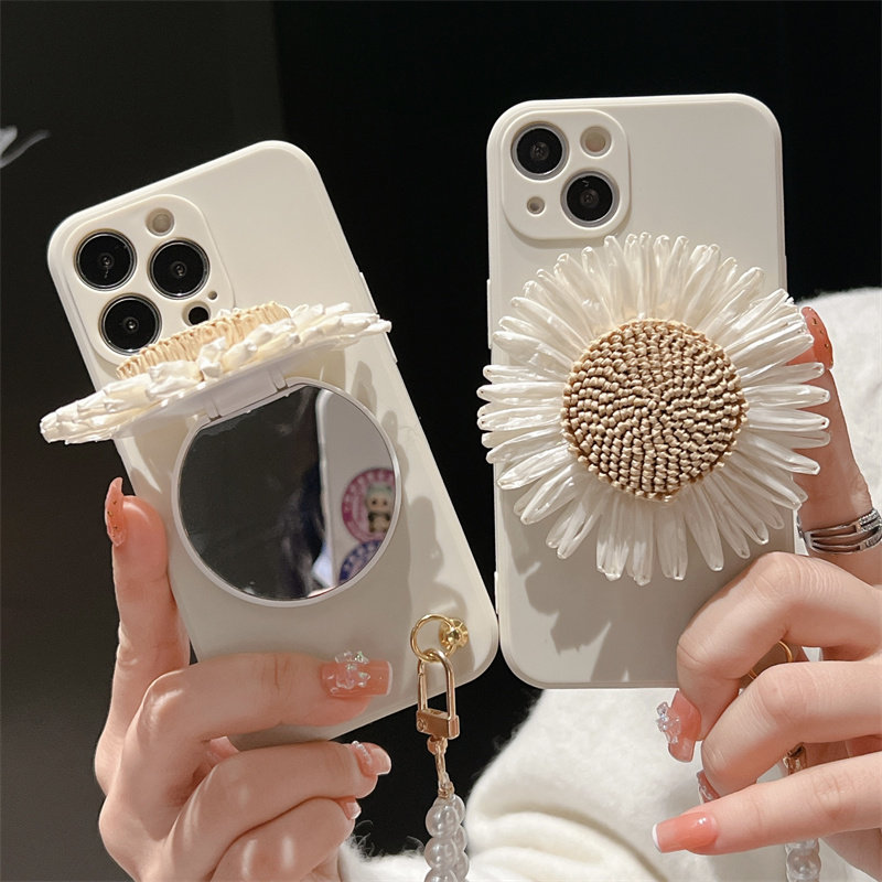 太阳花苹果13软壳雏菊带镜子