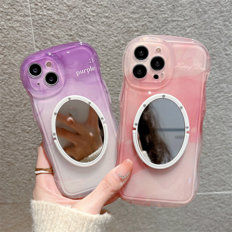 渐变晕染苹果14软壳小清新带镜子