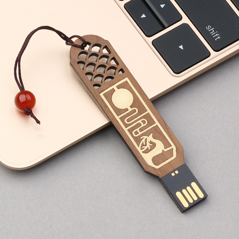 红木u盘32gu盘古风生日礼物定制刻字 故宫文创礼品创意优盘非64g