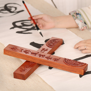 厂家红木镇纸镇尺 酸枝木书枕摆件 实木质文房四宝纸镇书法用品
