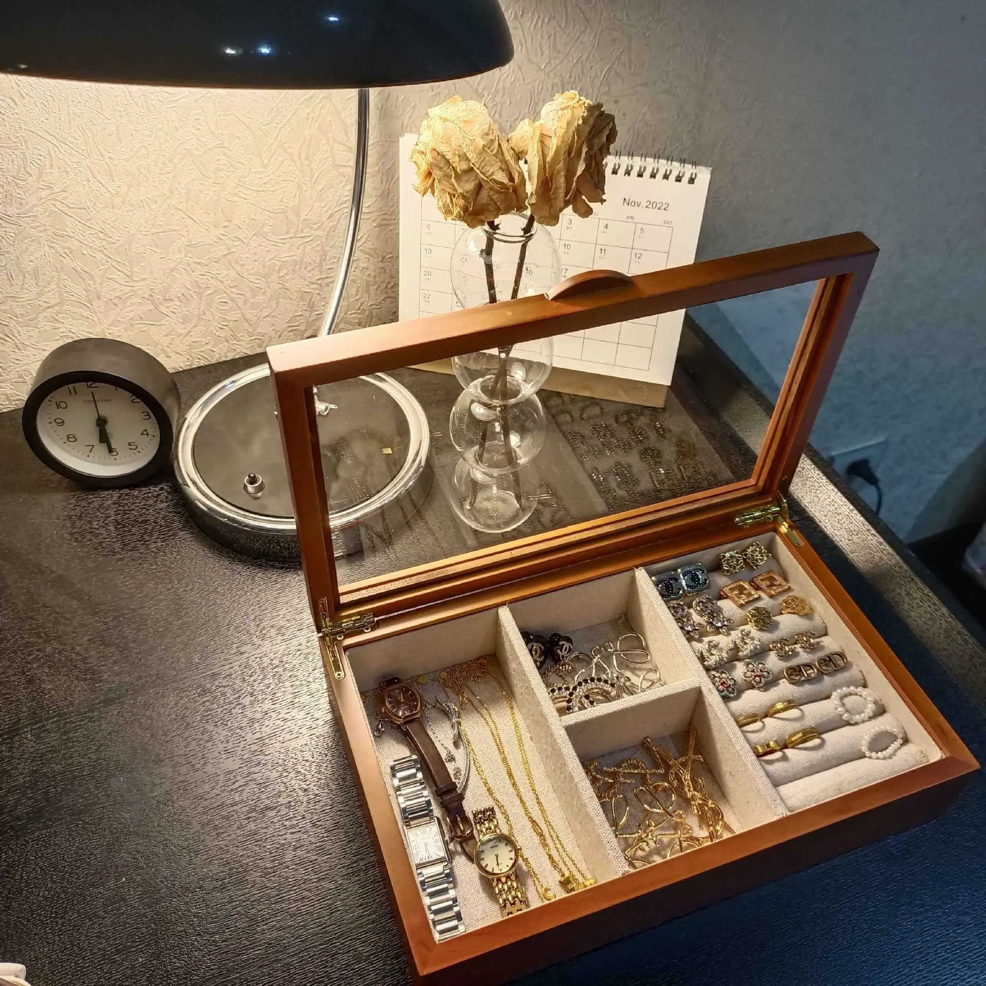 复古首饰盒收纳盒实木饰品盒手饰盒珠宝盒戒指盒手表盒子木质硬