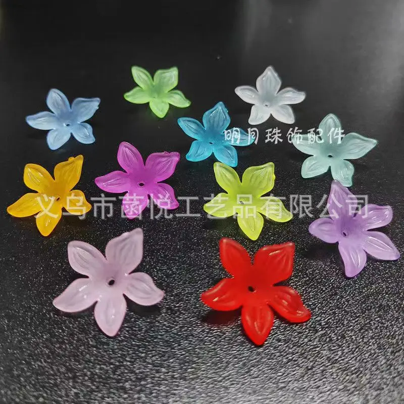 现货紫荆花瓣串珠仿真树脂diy