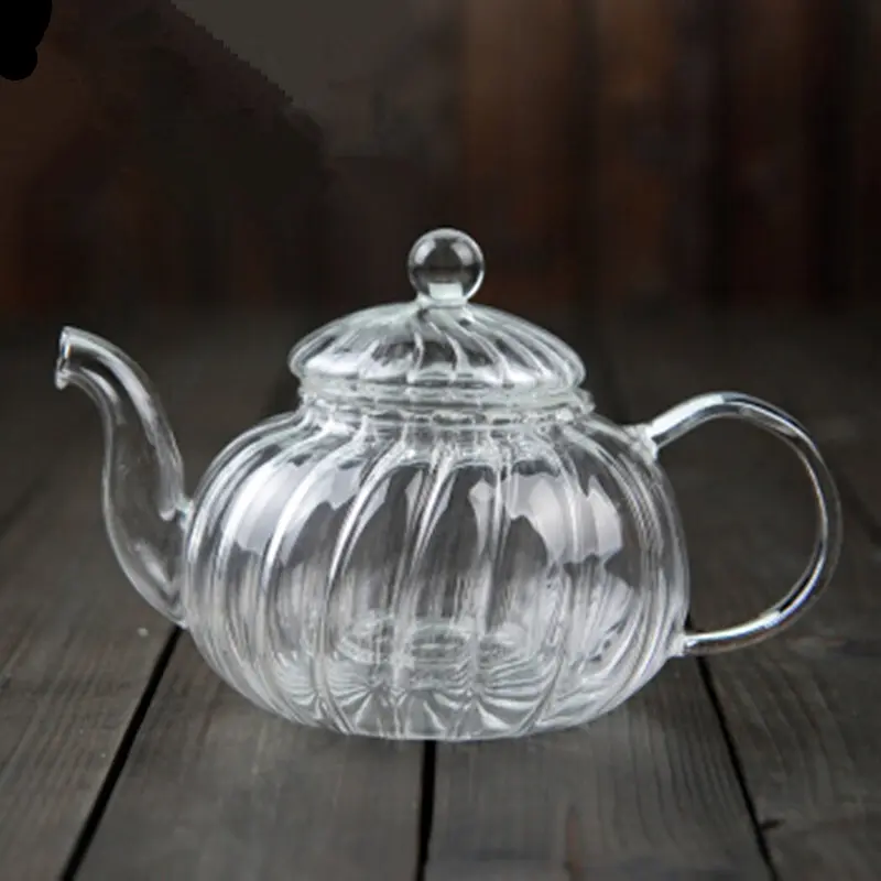 生产花茶壶耐热玻璃茶壶条纹
