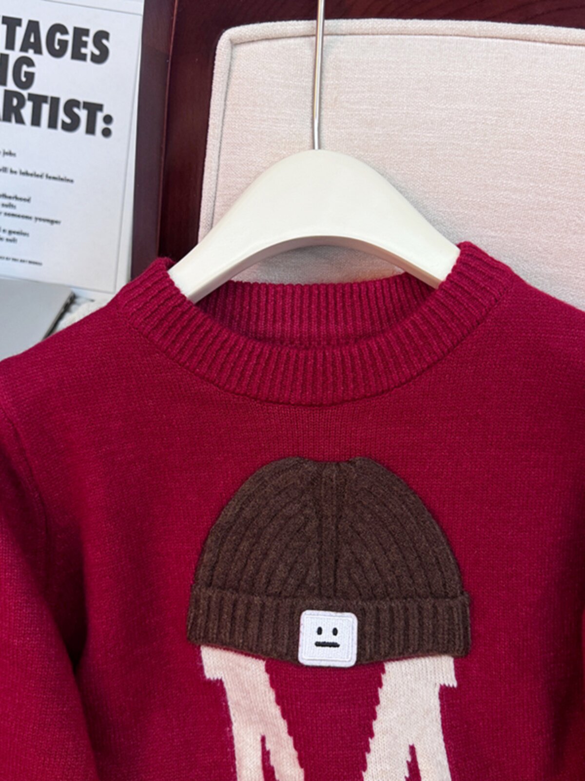 가을 여성을 위해 디자인된 설날 빨간 스웨터 플러스 사이즈 지방 MM 베이스 레이어 니트 탑과 함께 슬림하고 멋져 보입니다