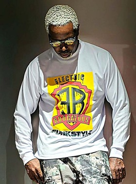 FunkyChoice X EB联名街舞popping长袖速干练功服Boogaloo跳舞T恤