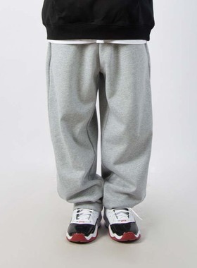 FunkyChoice重磅纯色嘻哈宽松跳舞卫裤净色秋冬加绒加厚长裤男女