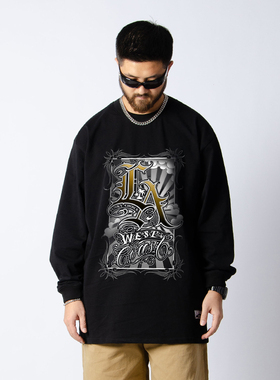 FunkyChoice西海岸硬汉匪帮街舞长袖T恤LA宽松大码打底衫popping