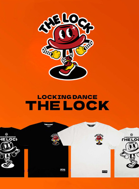 FunkyChoice X AGA联名locking礼帽印花短袖T恤locker趣味复古棉