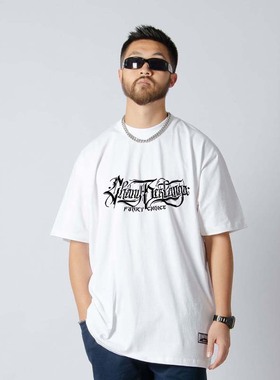 墨西哥奇卡诺花体字短袖T恤国潮街头西海岸匪帮重磅纯棉街舞funky