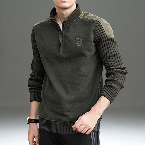 加绒卫衣男2021年宽松针织衫毛衣