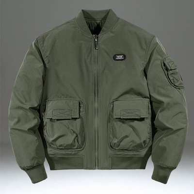 飞行者双面穿冬季棒球领棉衣