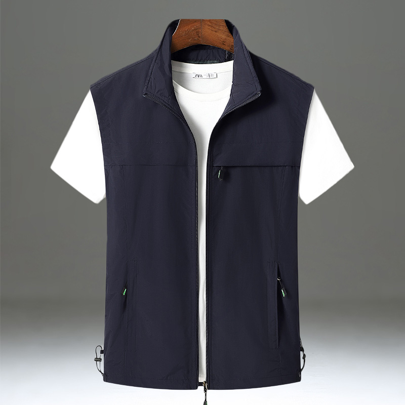 马甲男薄款多袋工装无袖坎肩外套