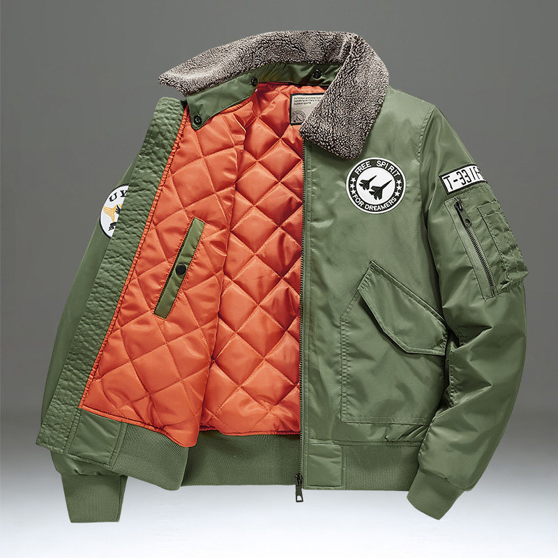 棉服外套男冬季加厚保暖休闲棒球服宽松大码潮牌美式飞行夹克棉衣