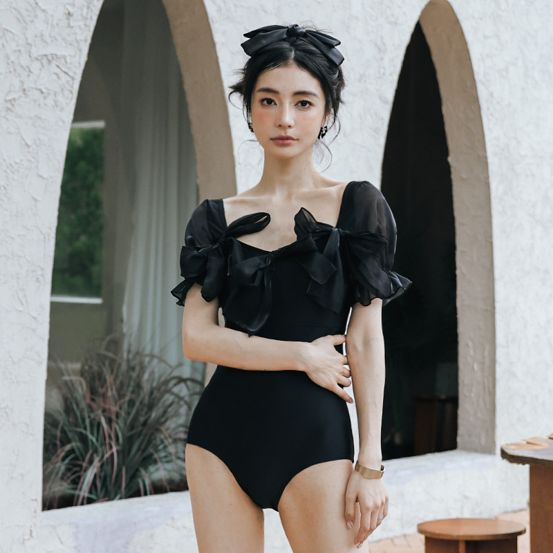 W小调性感泡温泉女连体游泳衣