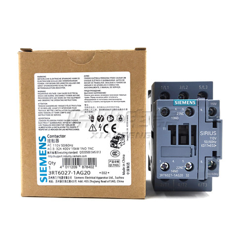假一罚十正品西门子接触器3RT6027-1AG20 线圈电压110V 电流32A