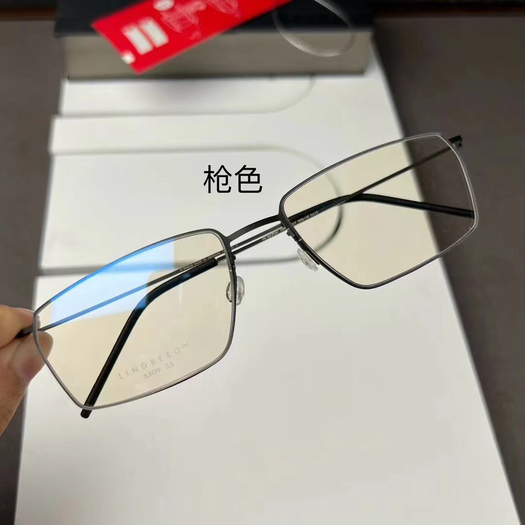 正品LINDBERG林德伯格5509眼镜框 时尚潮男方框纯钛眼镜架