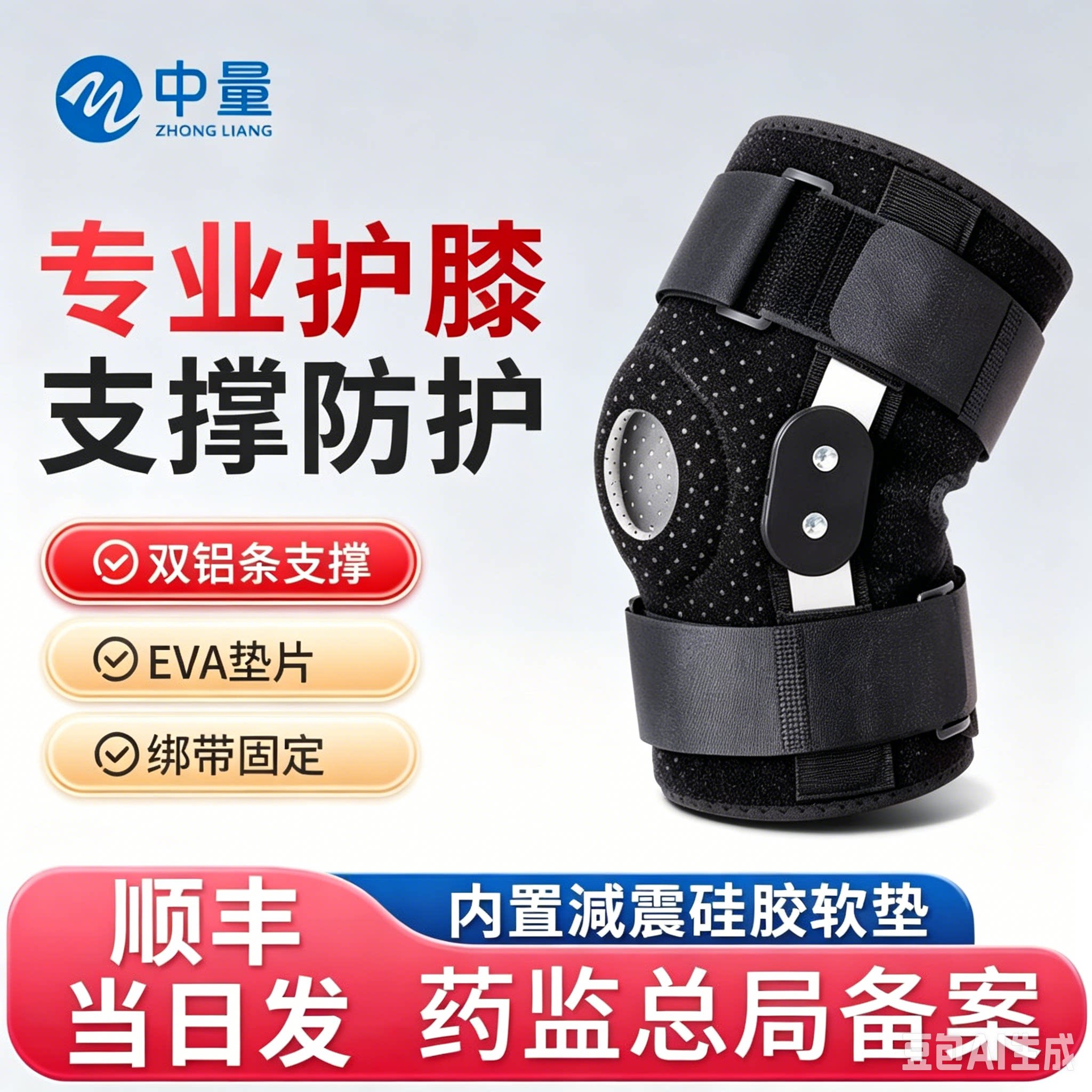护膝医用半月板韧带髌骨损伤支撑关节膝盖滑膜运动减压支具固定