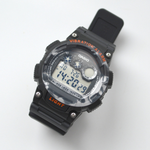735H 8A闹铃 CASIO卡西欧手表男防水ins复古三眼潮流电子表 原装