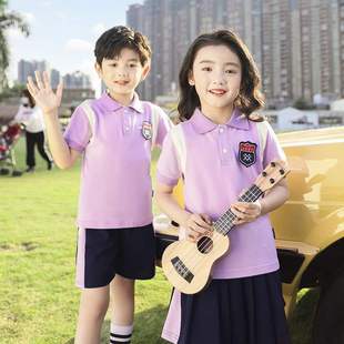 儿童校服英伦运动风短袖 新款 套装 小学生班服夏装 幼儿园园服夏季 棉