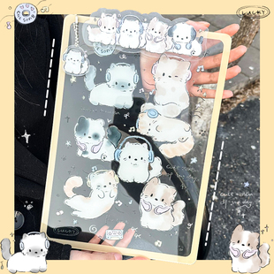 亚克力A4加厚板夹文件试卷资料夹板办公用品菜单绘画夹可爱小猫款