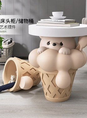 可爱熊树脂落地摆件收纳乔迁礼