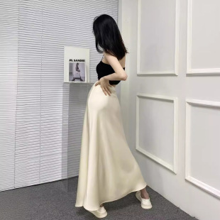 鱼尾包臀长款 高级感高腰显瘦缎面滑滑法式 半身裙 新款 2025夏季