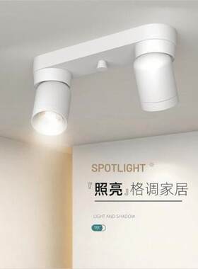 极简吸顶轨道射灯灯筒见详情用三头衣帽明装过道客厅家无主灯照间