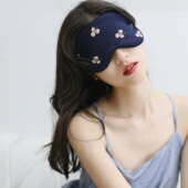 三叶桑波缎真丝桑蚕丝印花眼罩旅行午休帮助睡眠可调节遮光透气