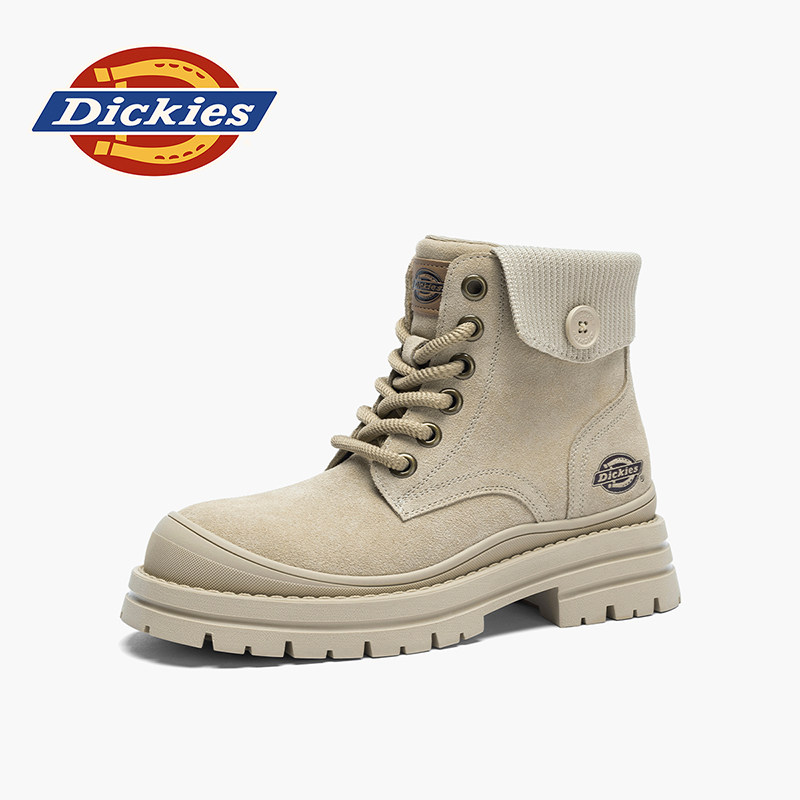 Dickies马丁靴女款2026新款透气款女鞋厚底英伦风女士中帮工装靴