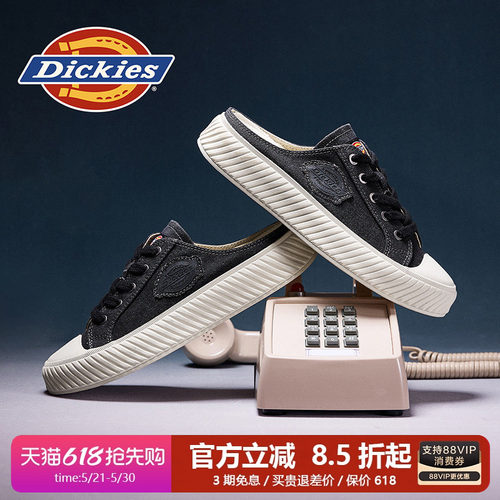 Dickies夏季一脚蹬半拖帆布鞋