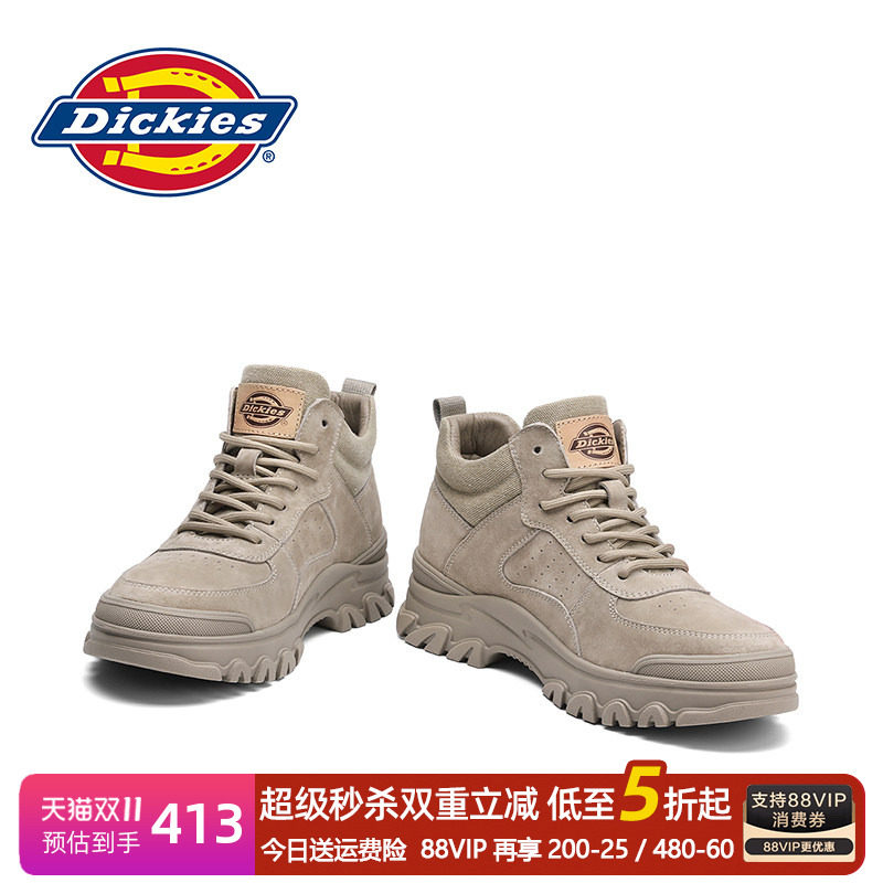 Dickies马丁靴男低帮男鞋冬季登山鞋户外工装靴男士休闲中帮靴子
