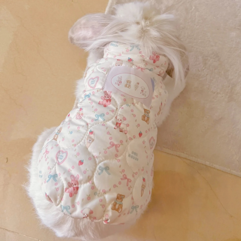 韩版秋冬狗狗保暖棉服宠物马甲外套可爱雪纳瑞泰迪比熊猫咪背心
