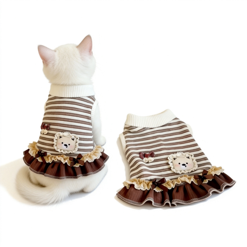 春夏季猫咪狗狗衣服条纹连衣裙泰迪比熊约克夏中小型犬秋天可爱