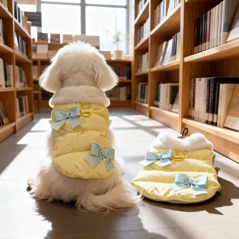 狗狗蝴蝶结棉衣宠物秋冬保暖猫咪马甲公主泰迪小型衣服