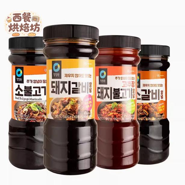 韩国进口烤牛肉酱840g清净园猪肉酱猪排酱牛排腌肉酱韩式烧烤酱料