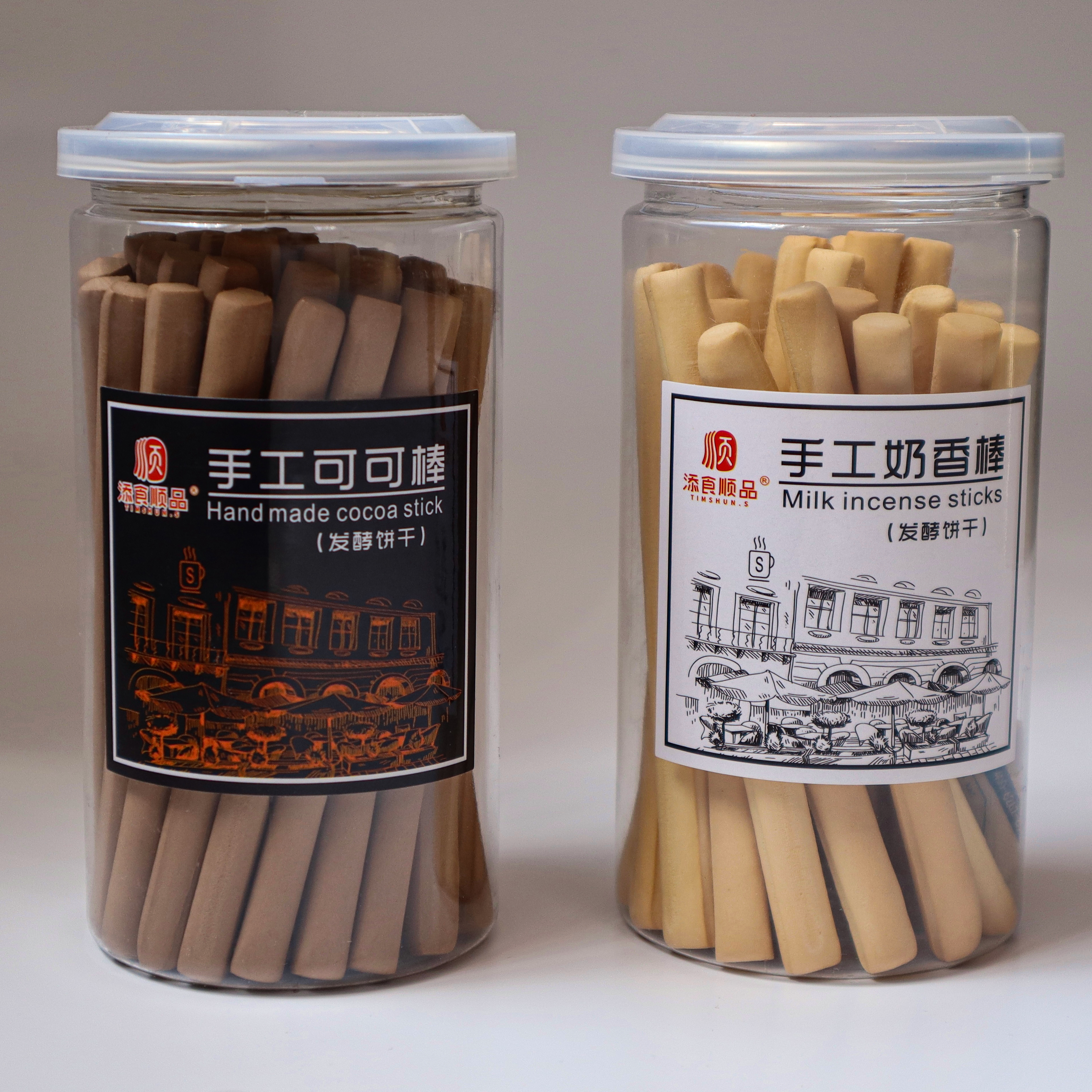 可可牛奶棒手工可可棒小零食韧性饼干解馋耐吃手指饼干磨牙棒罐装