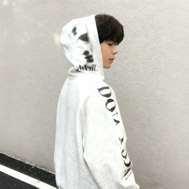 禁止低头连帽卫衣男美式高街纯棉加绒宽松潮流ins帽衫情侣款女潮