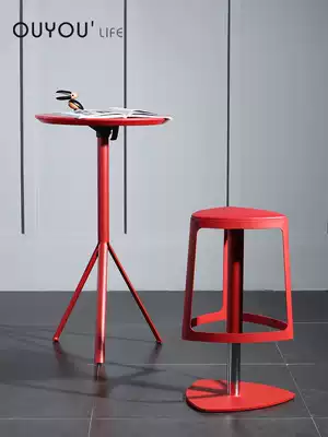 Bar chair lift swivel chair Leisure high stool Metal bar stool Bar chair Modern minimalist front desk chair Beauty stool