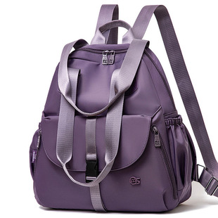 大容量双肩包女旅游轻便中年妈妈日常通勤百搭斜挎包帆布单肩背包