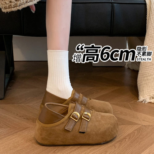 内增高勃肯鞋女秋冬新款一脚蹬