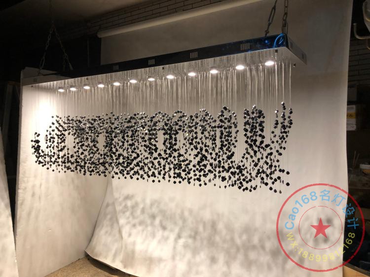 2020新品水晶KTV酒吧吊线售楼沙盘酒店玻璃冰块石头装饰餐厅吊灯