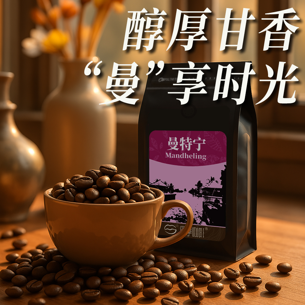 曼特宁中深烘焙印尼咖啡豆咖啡粉
