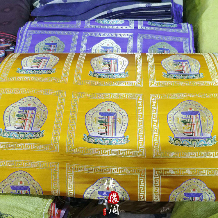佛堂装饰背景布料 十相自在图案 可做桌布法器垫 香包等12小块/件