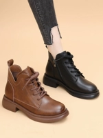 Martens, модные ботинки в английском стиле, универсальные короткие сапоги, из натуральной кожи, в британском стиле, большой размер
