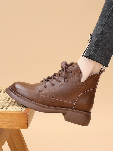 Martens, модные ботинки в английском стиле, универсальные короткие сапоги на плоской подошве, из натуральной кожи, коллекция 2025 года, в британском стиле, большой размер